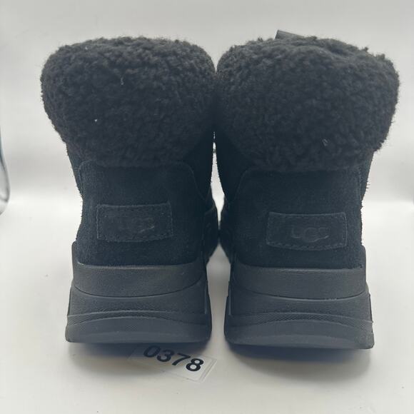 UGG Women's 9.5 TERRETRAIL Cozy Laced up Black SUEDE Sheepskin - Picture 4 of 8